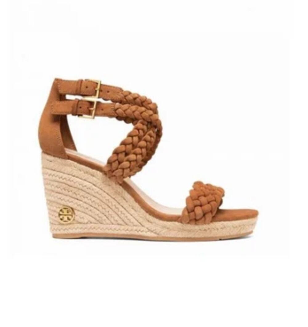 Womens Tory Burch Bailey Wedge Sandal Brown Size 7.5 EUC!